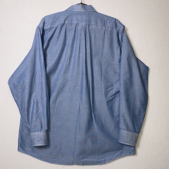 Vintage American LL Bean Men 17-35 Single Needle Tailoring Blue Button Down - Picture 8 of 14